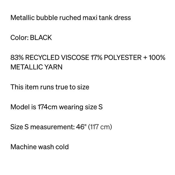 PH5 NESO BUBBLE 3D-BUBBLE RUCHED MAXI TANK DRESS SMALL - Picture 4 of 16